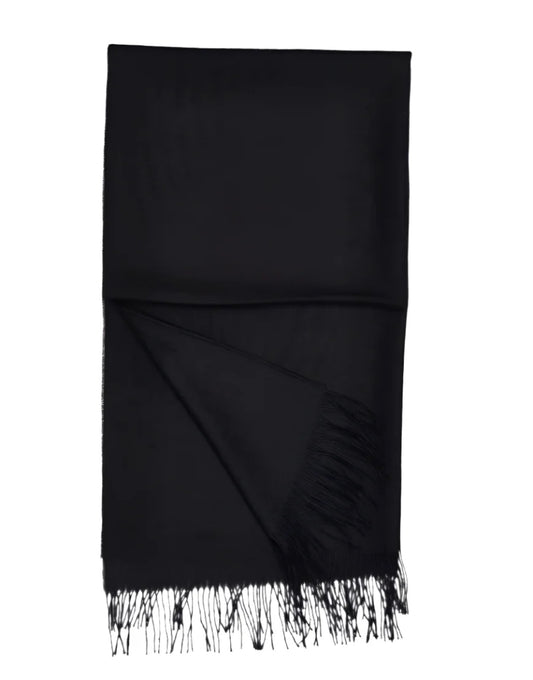 Black Baby Alpaca Shawl