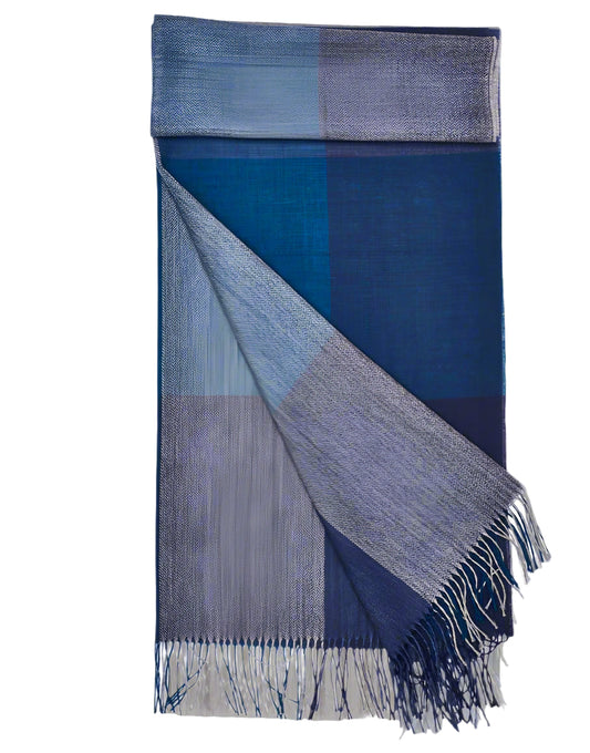 Blue/Gray Baby Alpaca Shawl