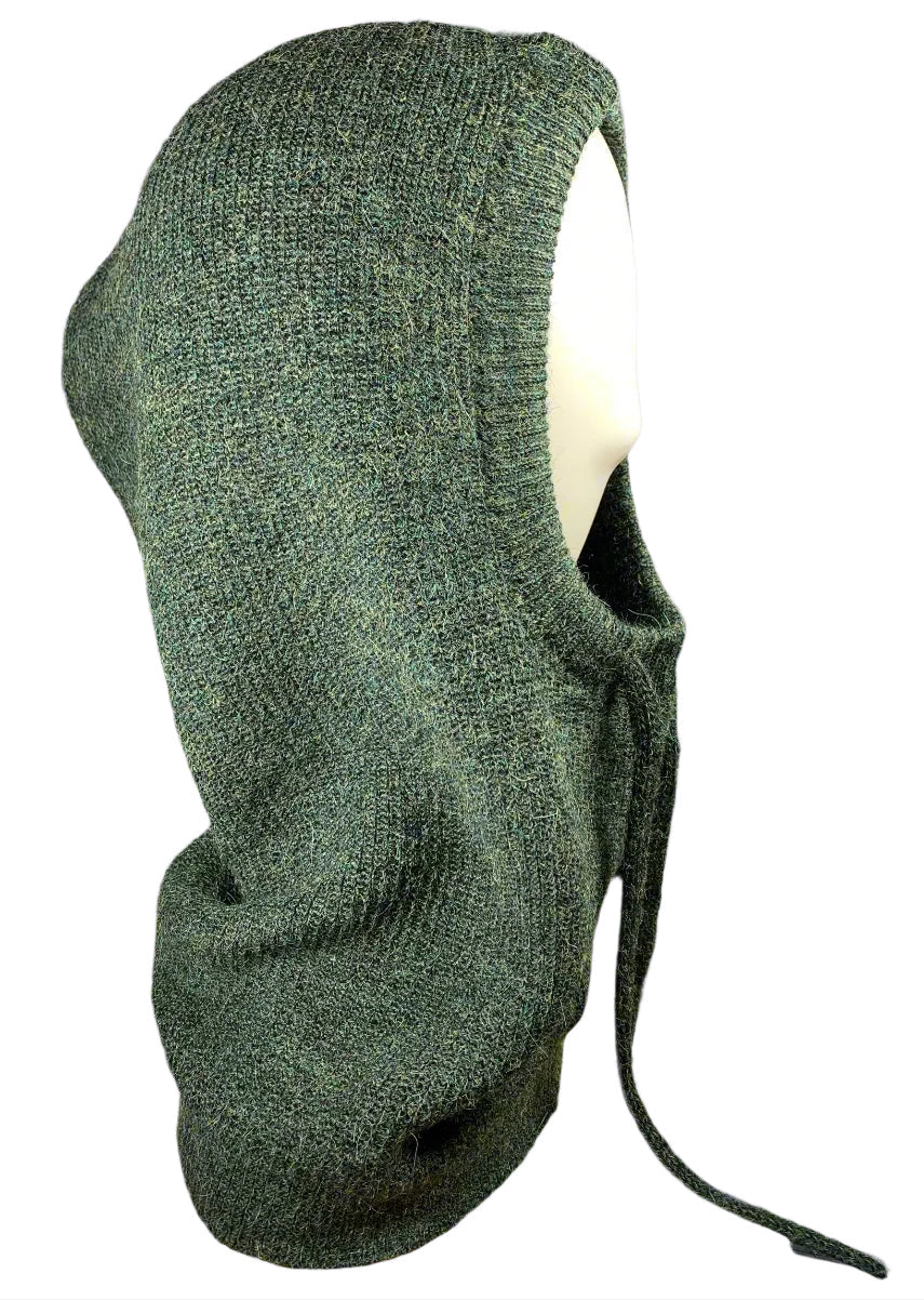 Dark Green 100% Baby Alpaca Balaclava