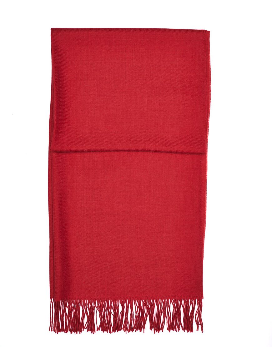 Chal rojo de alpaca bebé