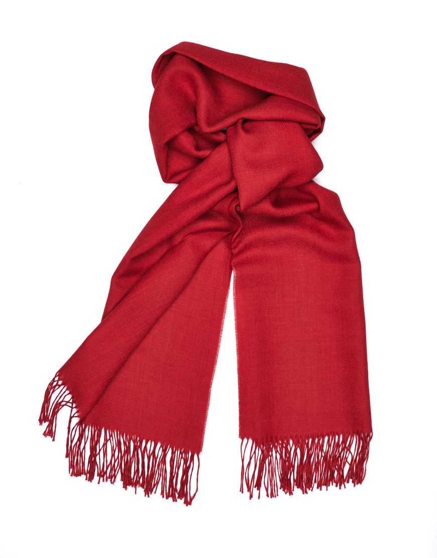 Chal rojo de alpaca bebé