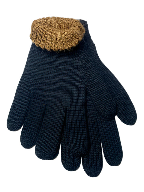 Black/Camel 100% Alpaca Reversibles Gloves