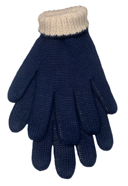 Blue/Beige 100% Alpaca Reversibles Gloves