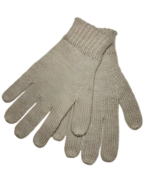 Beige 100% Alpaca Gloves Full Fingers
