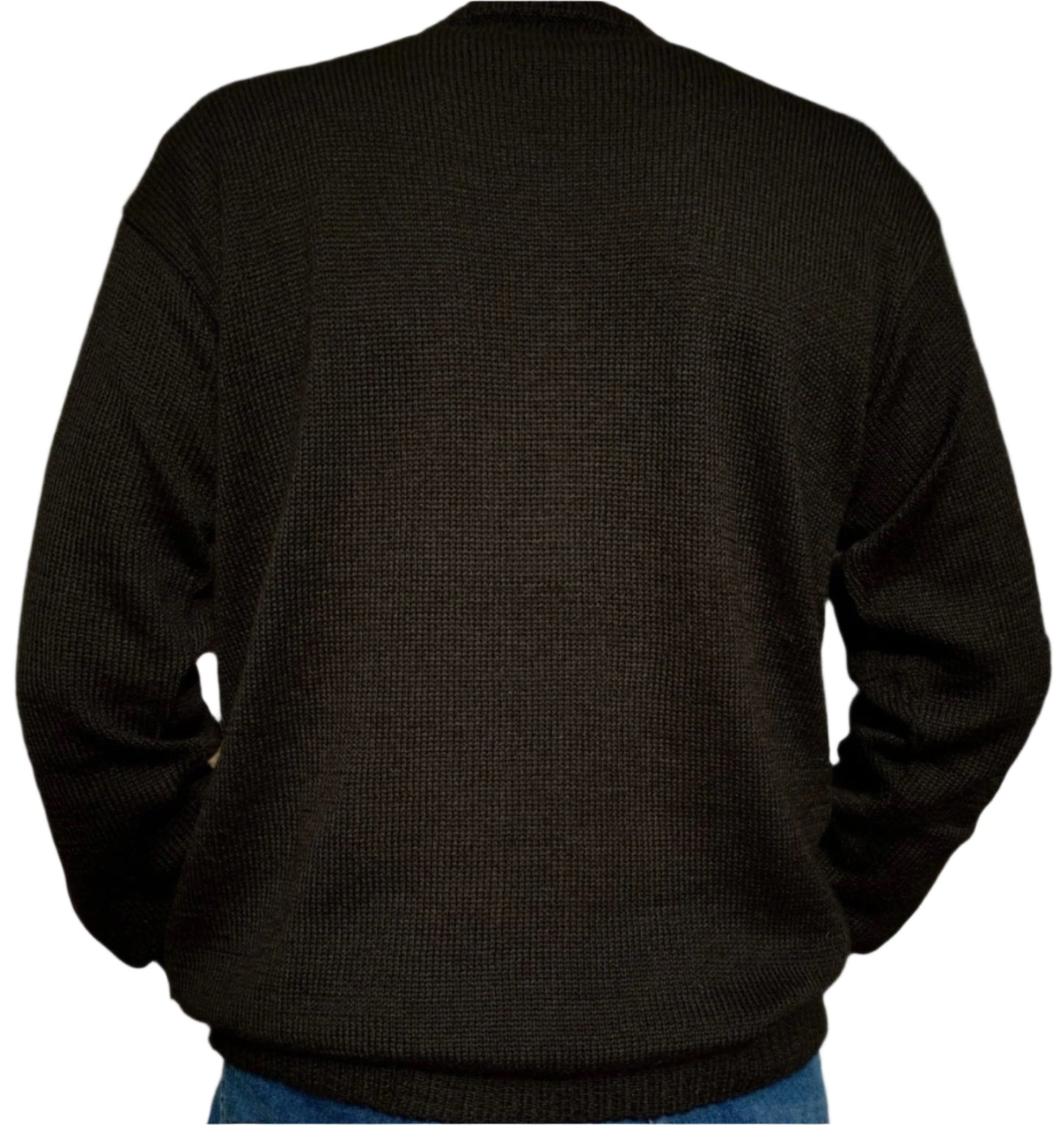 Black Baby Alpaca V-Neck Jumper