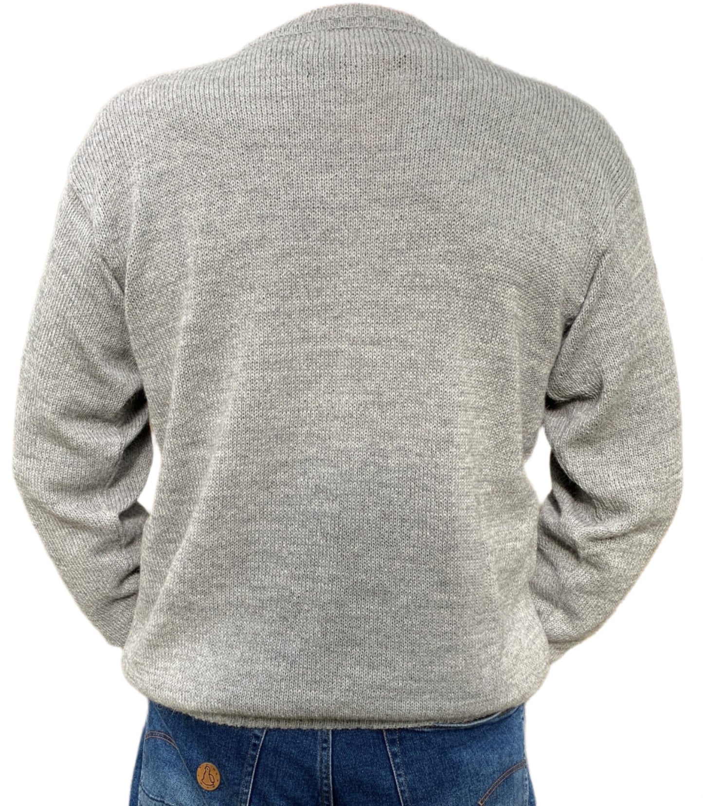 Light Gray Baby Alpaca V-Neck Jumper