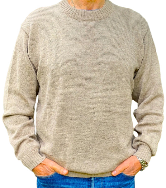 Beige Baby Alpaca Round Neck Jumper