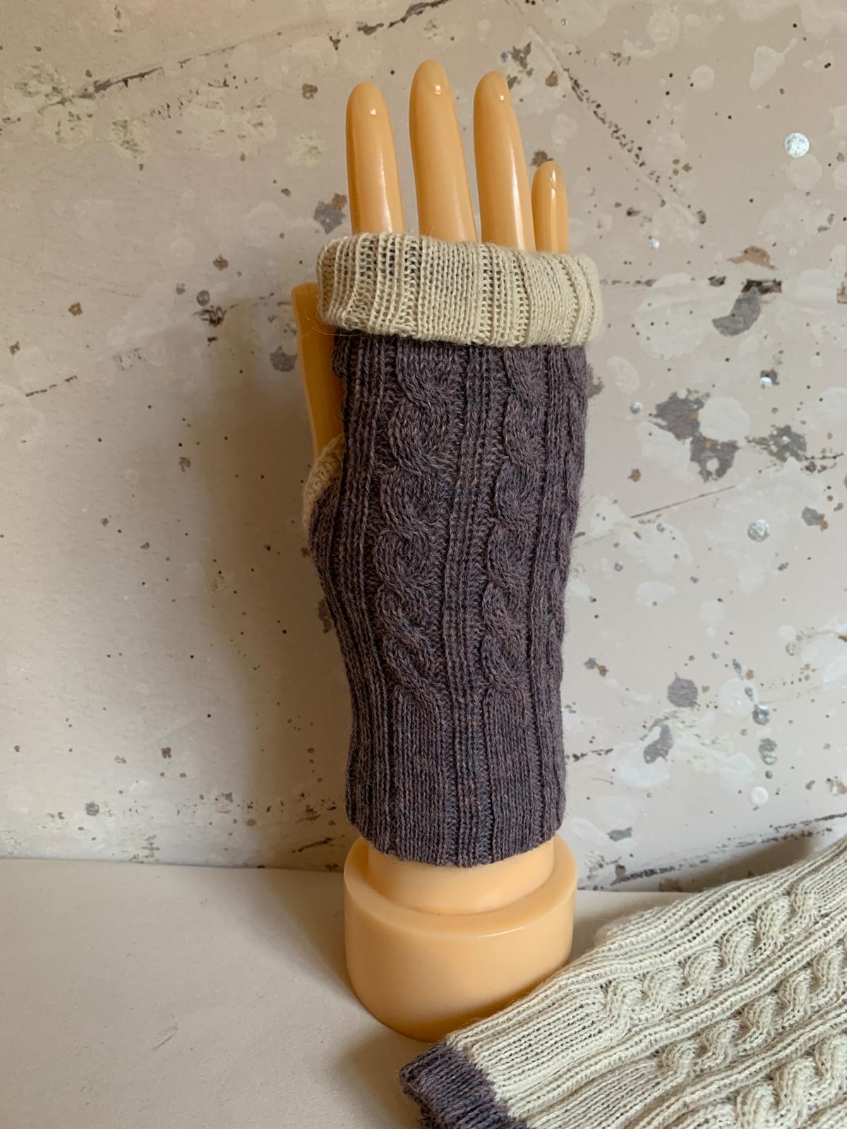 Reversible Lavander Gray/White Mittens