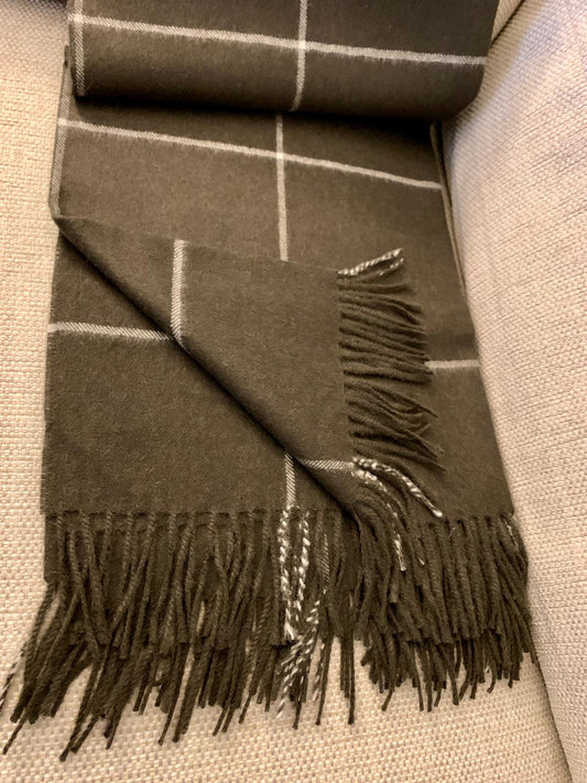 Dark Green Baby Alpaca Blanket/Throw