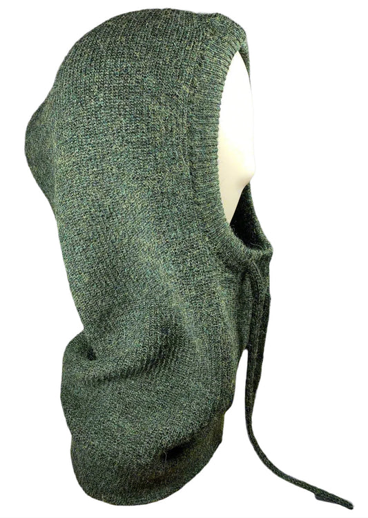 Dark Green 100% Baby Alpaca Balaclava