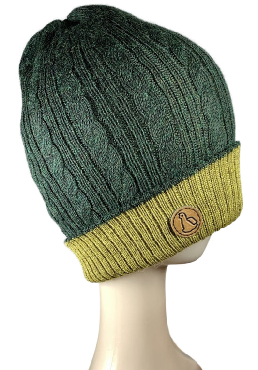 Green/Light green 100% Baby Alpaca Hat