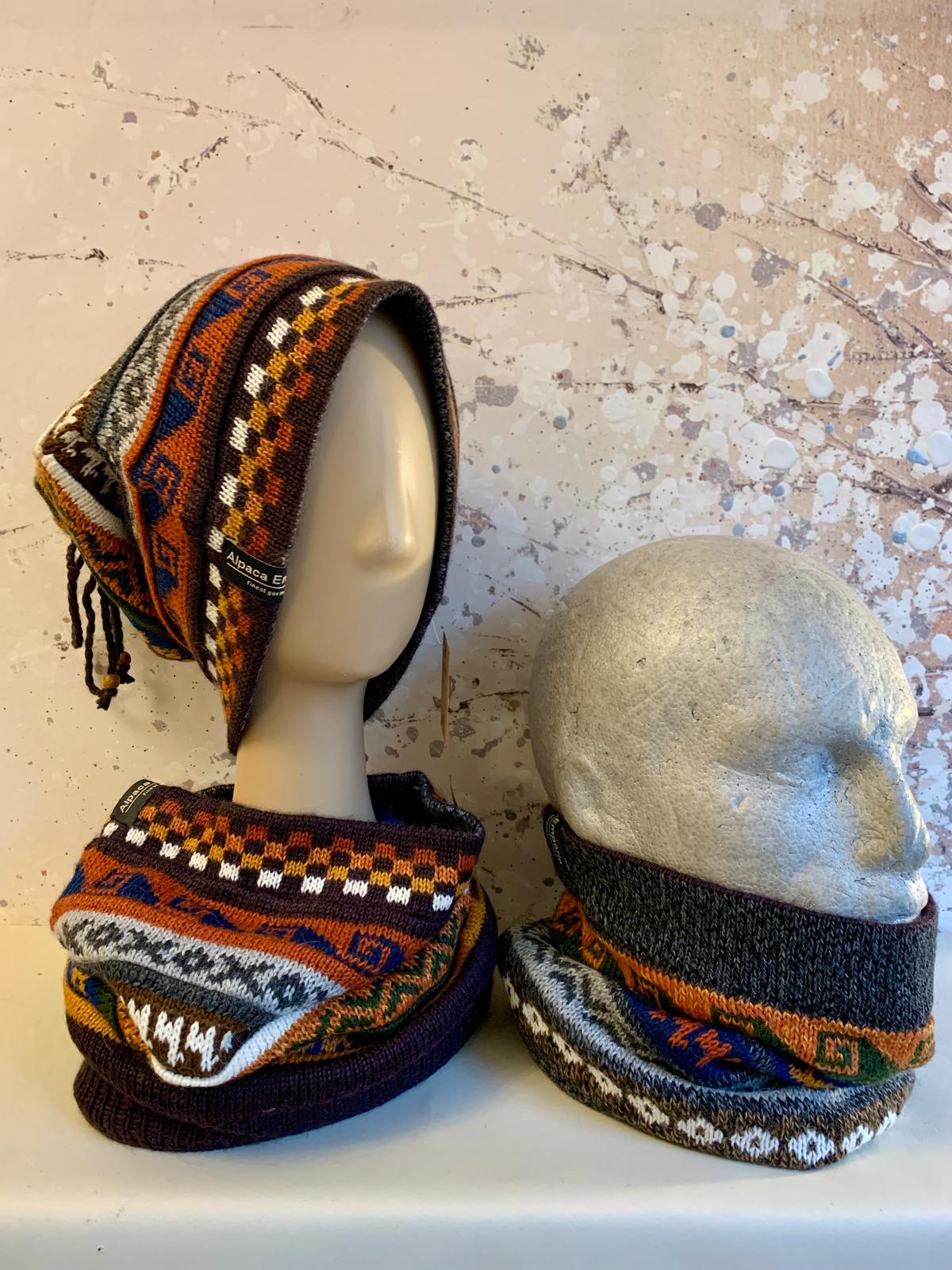 Reversible Alpaca Neck/Hat Inka Patterns