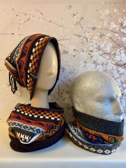 Reversible Alpaca Neck/Hat Inka Patterns