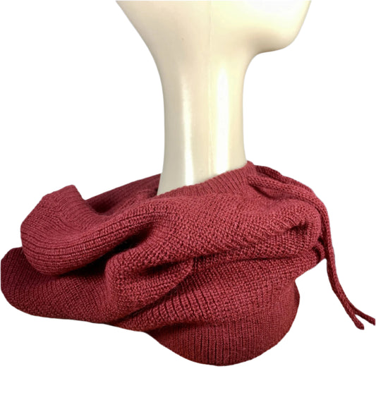 Dark Red 100% Baby Alpaca Balaclava