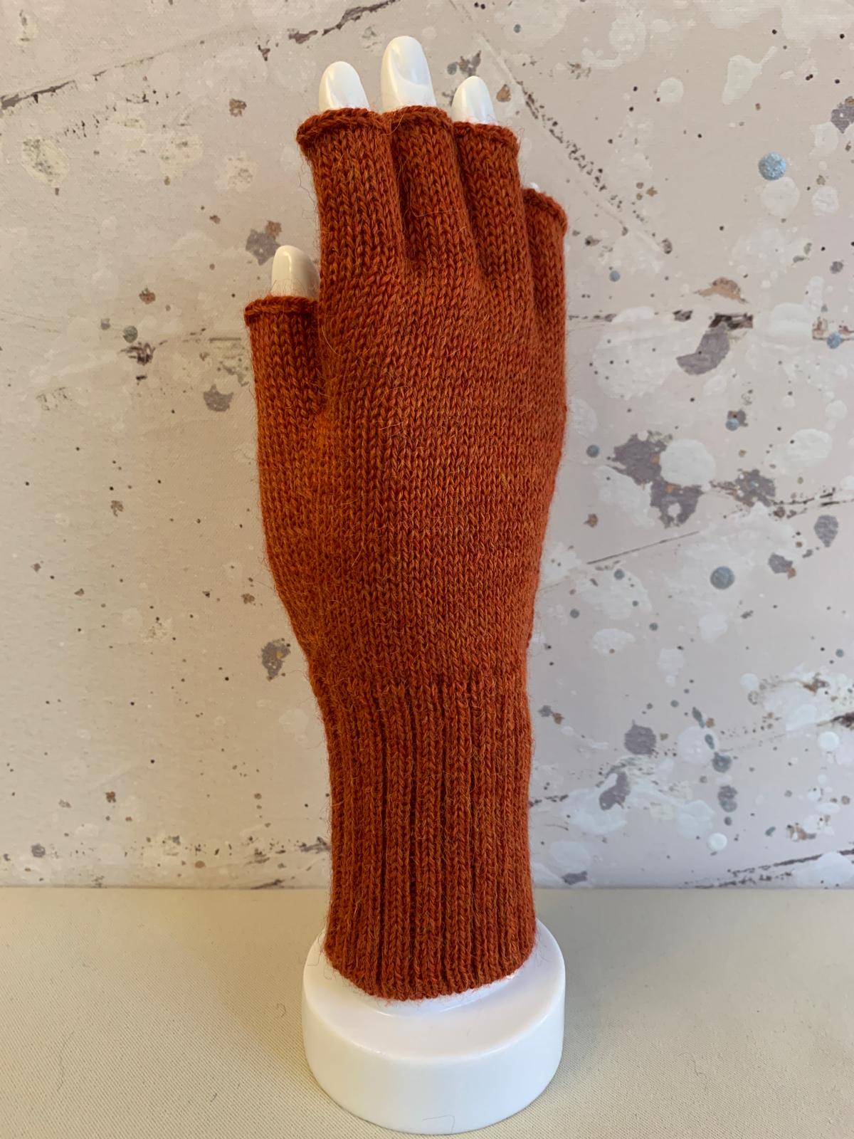 Full Color Baby Alpaca Half Finger Gloves