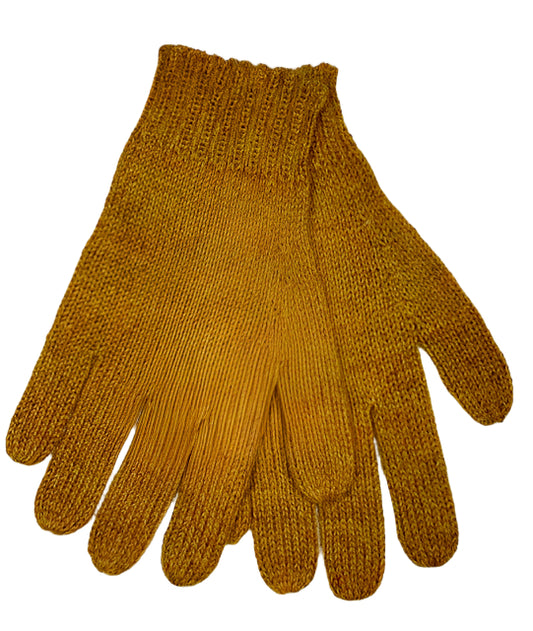 Mustard 100% Alpaca Gloves Full Fingers