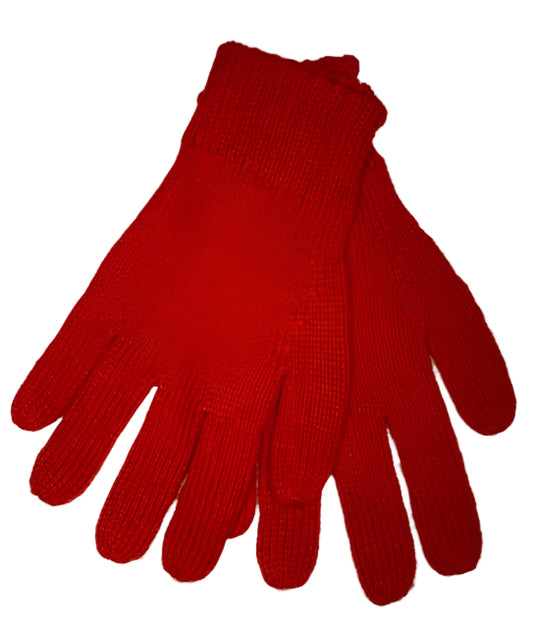 Red 100% Alpaca Gloves Full Fingers