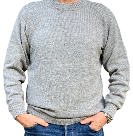Light Gray Baby Alpaca Round Neck Jumper