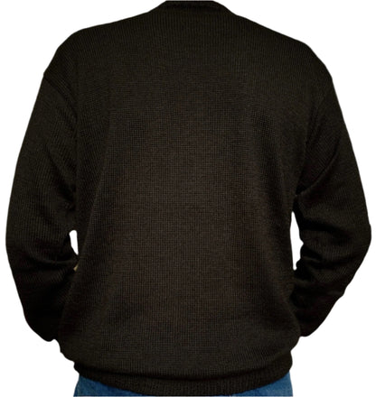 Black Baby Alpaca V-Neck Jumper