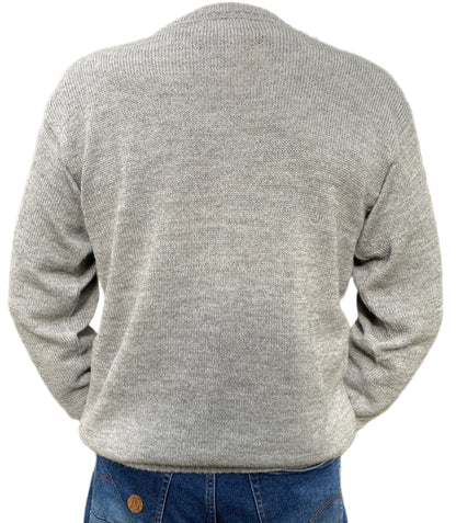 Light Gray Baby Alpaca V-Neck Jumper