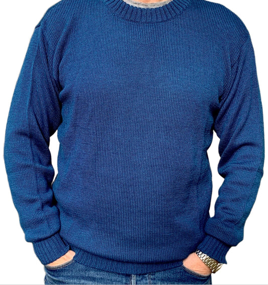 Cobalt Blue Baby Alpaca Round Neck Jumper