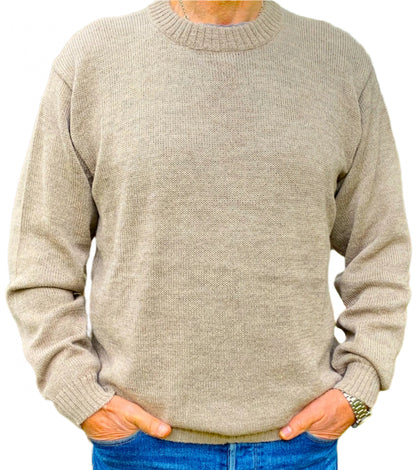 Beige Baby Alpaca Round Neck Jumper