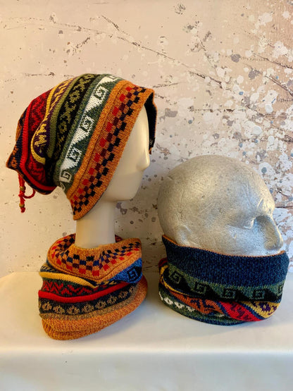 Reversible Alpaca Neck/Hat Inka Patterns