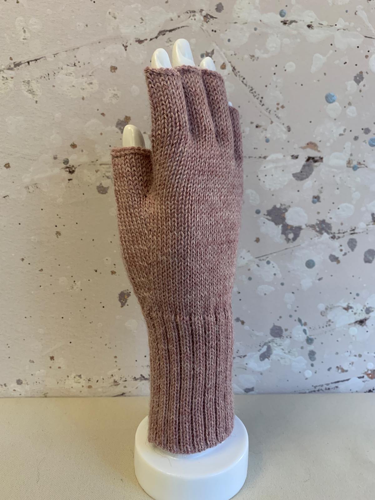 Full Color Baby Alpaca Half Finger Gloves