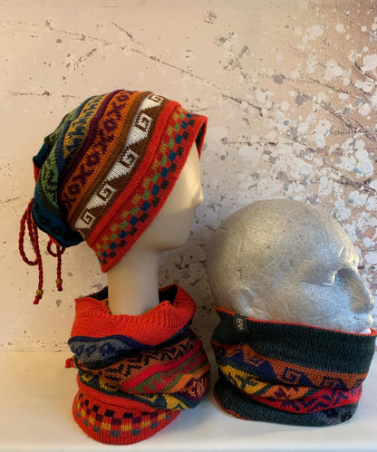 Reversible Alpaca Neck/Hat Inka Patterns