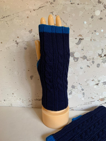 Reversible Navy blue/blue Mittens