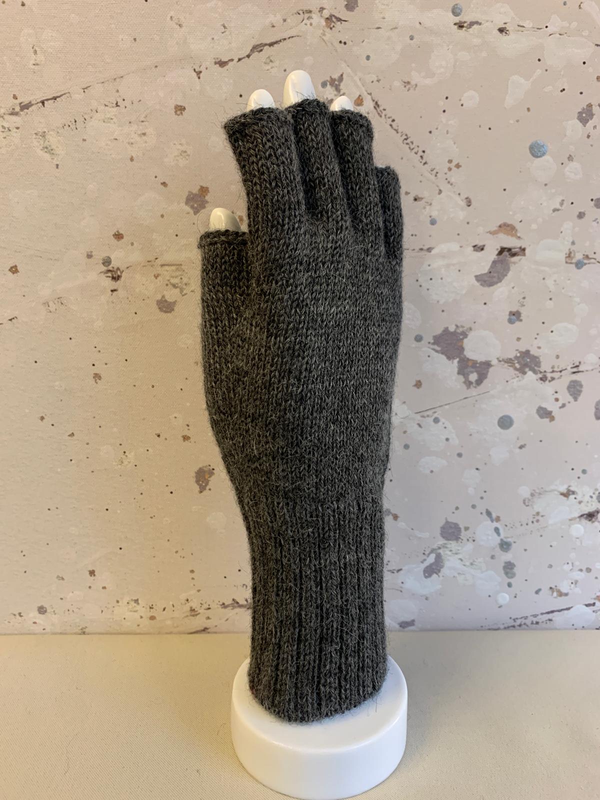 Full Color Baby Alpaca Half Finger Gloves
