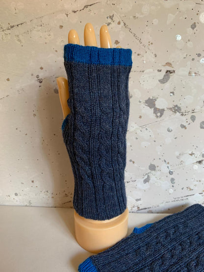 Reversible Blue Gray/Blue Mittens