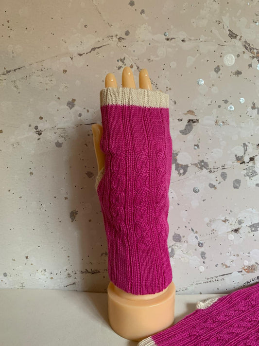 Reversible Pink/White Mittens