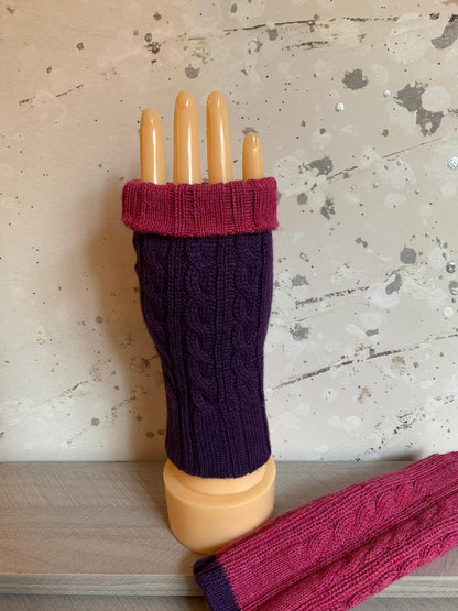 Reversible Purple/Fuchsia Mittens