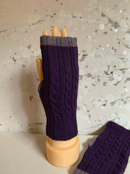 Reversible Purple/Gray Mittens