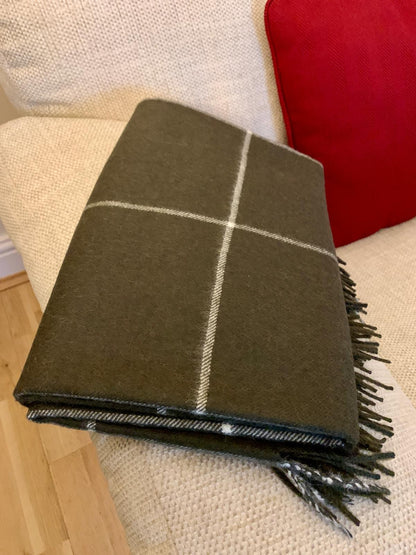 Dark Green Baby Alpaca Blanket/Throw