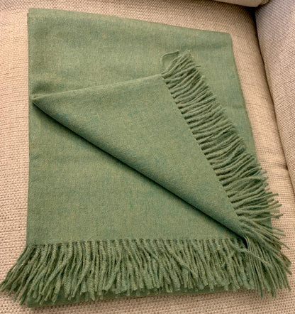 Light Green Baby Alpaca Blanket/Throw