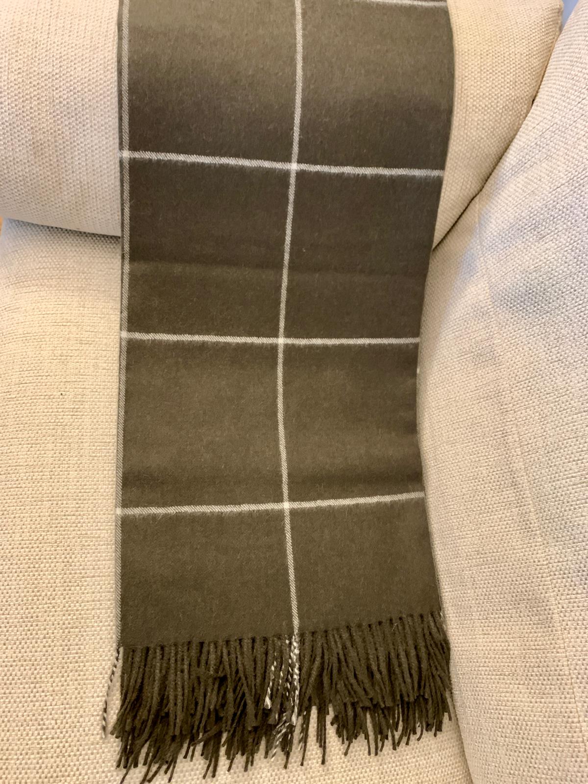 Dark Green Baby Alpaca Blanket/Throw